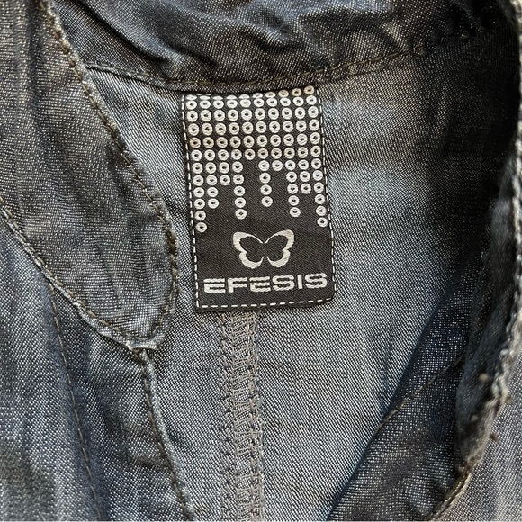 Women’s Blue Denim Acid Wash Mini Dress With Belt Size S - Picture 3 of 13